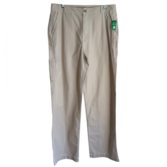 Gap Wide Leg Loose Fit Carpenter Khaki Pants Size 14 Tall NWT - Picture 1 of 14